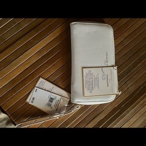 Clutch wallet with phone charger